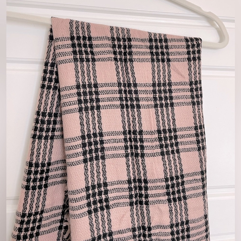 Pink Plaid Blanket Scarf